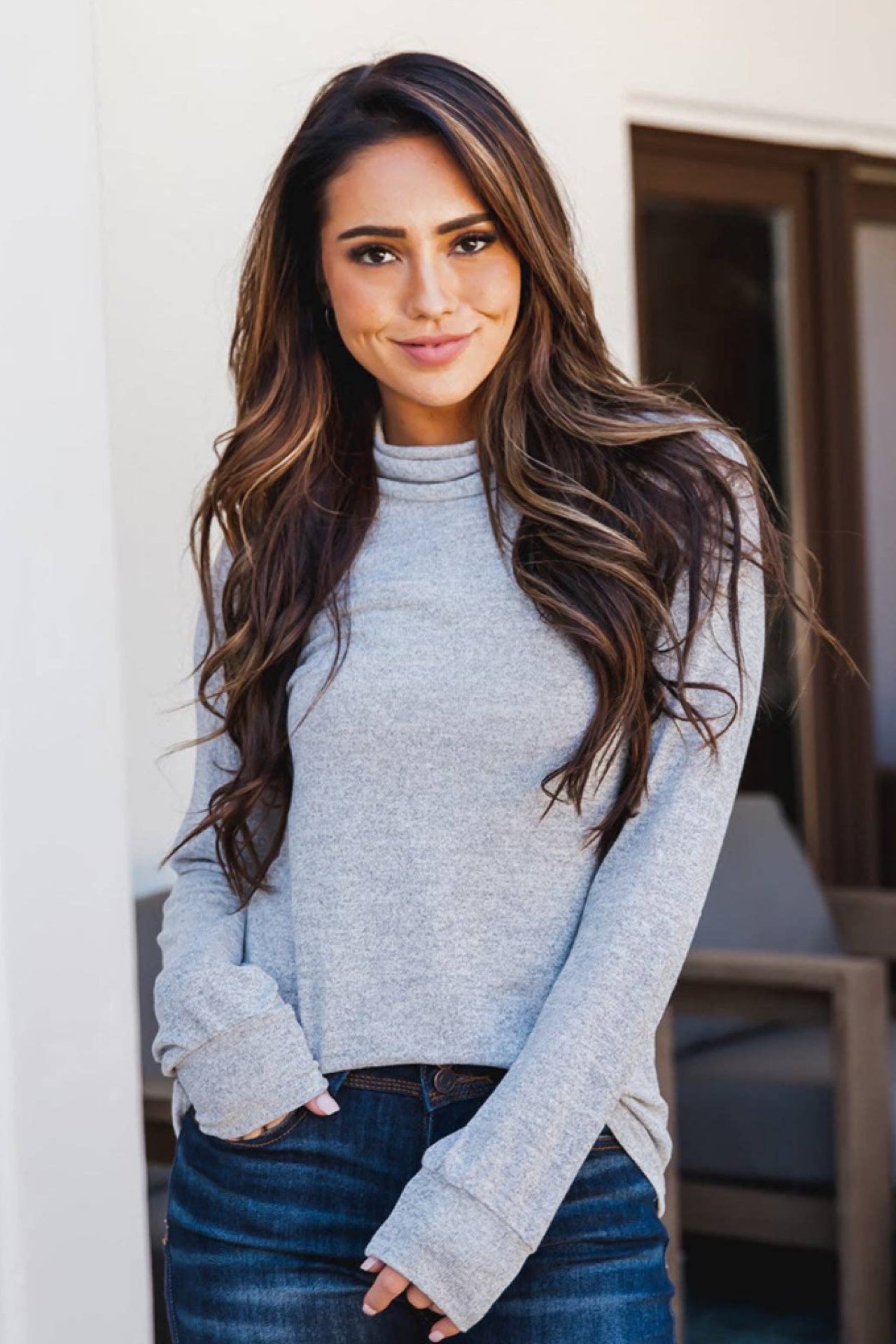 Capri Cowl Top | Black + Gray