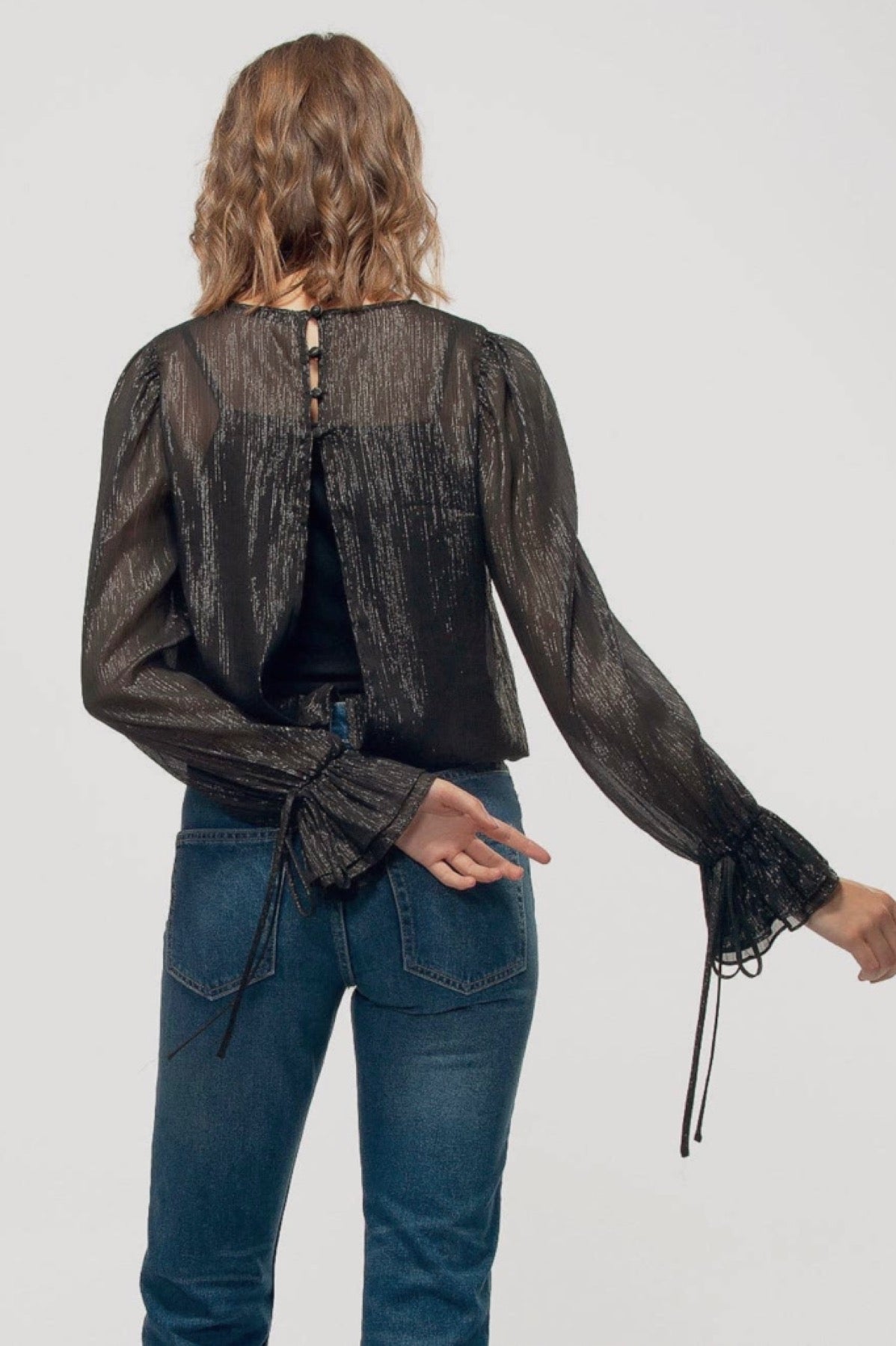 A little Party Split Back Bodysuit | Black