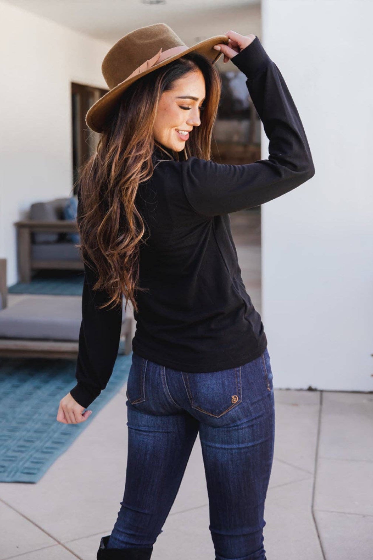 Capri Cowl Top | Black + Gray