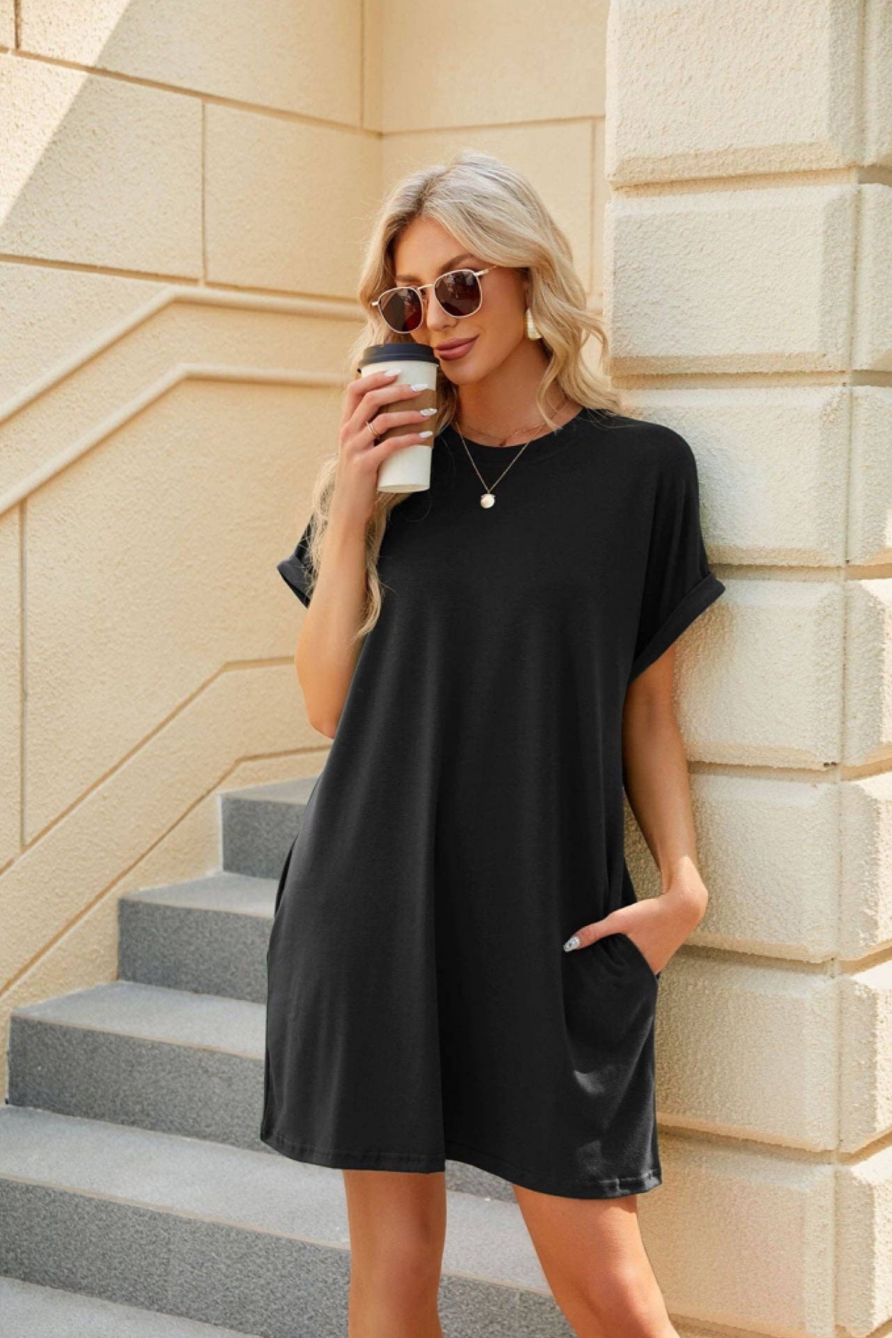 The Cabana T-Shirt Dress | Black