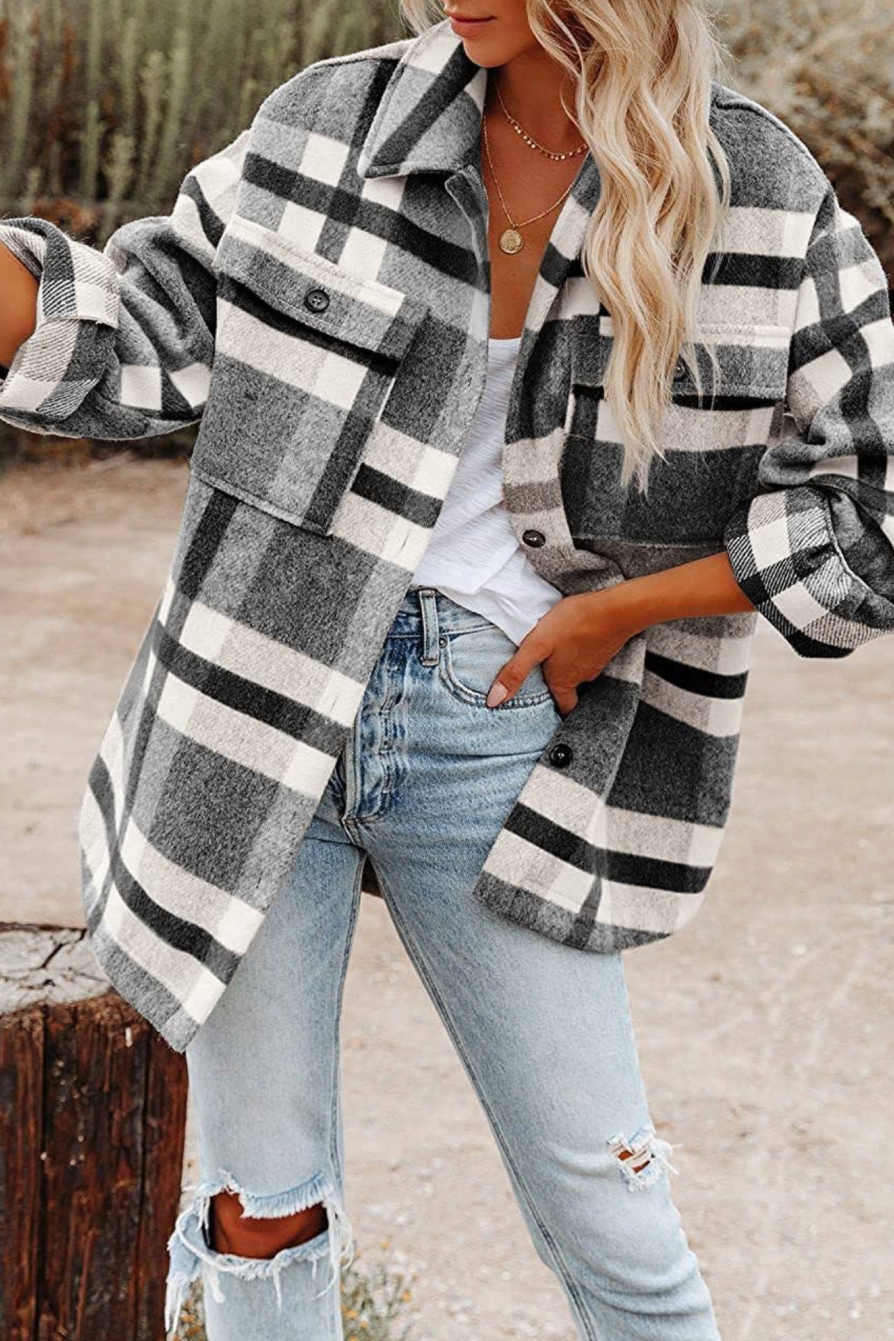 Everly Plaid Shacket | Multi